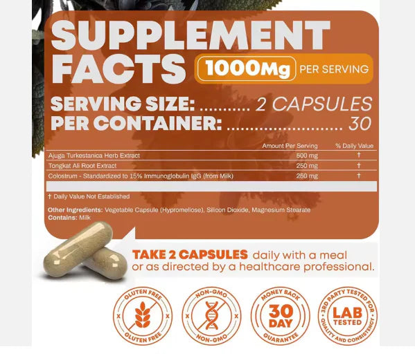 Capsules de testostérone turkestérone tongkat ali - Puissance, Énergie & Croissance Musculaire