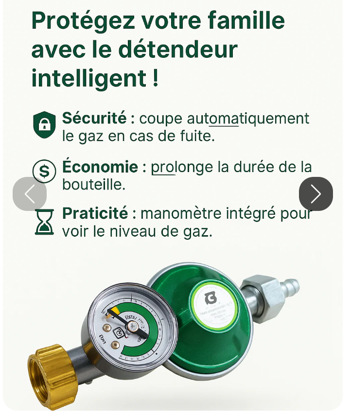 Détendeur de Gaz intelligent avec Manomètre intégré