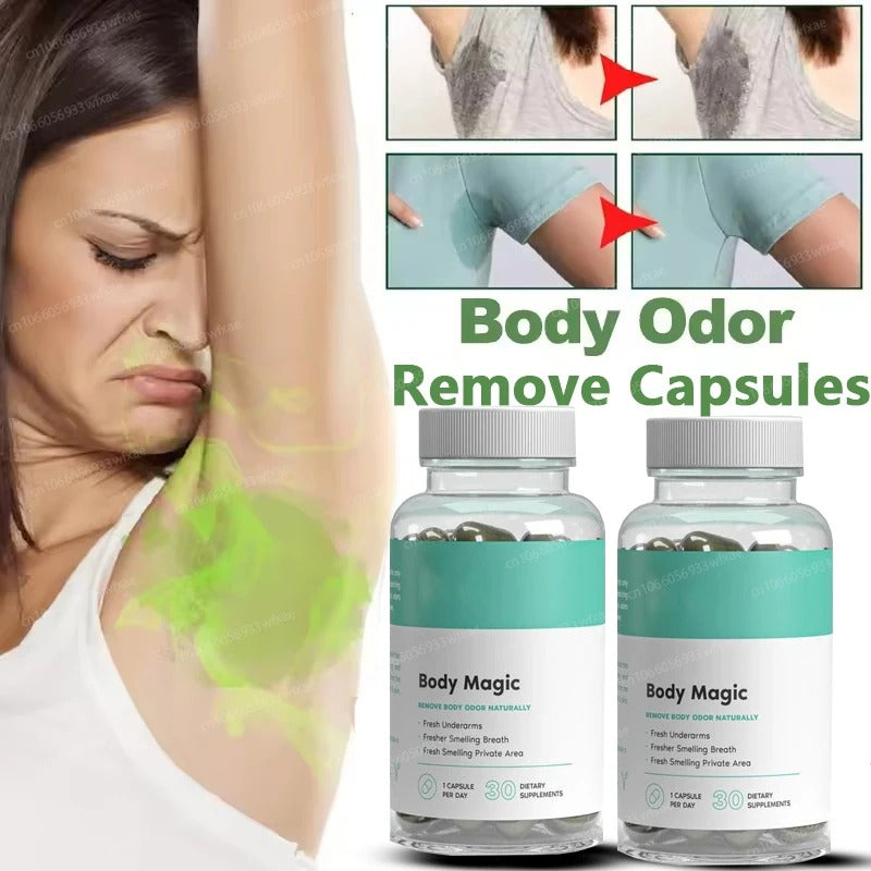 Les capsules de chlorophylle éliminent les odeurs corporelles