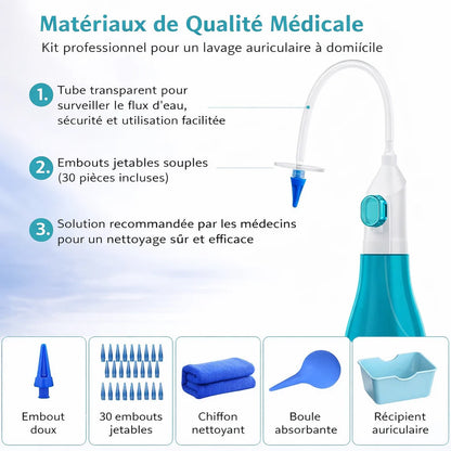 Kit d’Irrigation Auriculaire Professionnel – Nettoyage Efficace et Sans Risque à Domicile