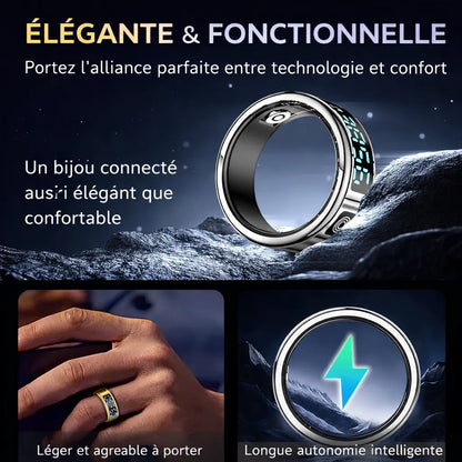 Smart Ring Premium – Fréquence Cardiaque, Sommeil & Contrôle Mobile