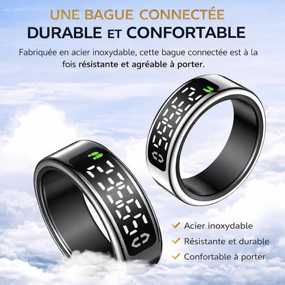 Smart Ring Premium – Fréquence Cardiaque, Sommeil & Contrôle Mobile