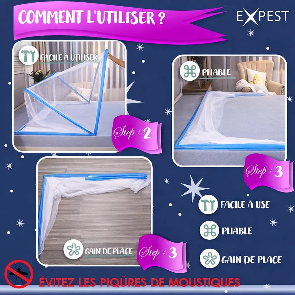 Moustiquaire Portable et Pliable – Confort & Sécurité Toute la Nuit