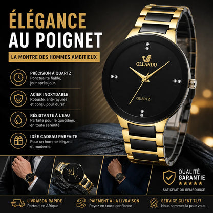 Montre Homme Luxe – Bracelet Acier Inoxydable Élégant | Quartz Précis