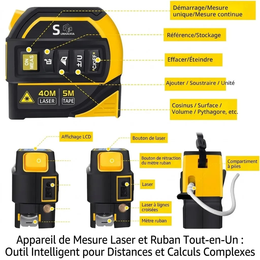 Télémètre Laser Professionnel Multifonction