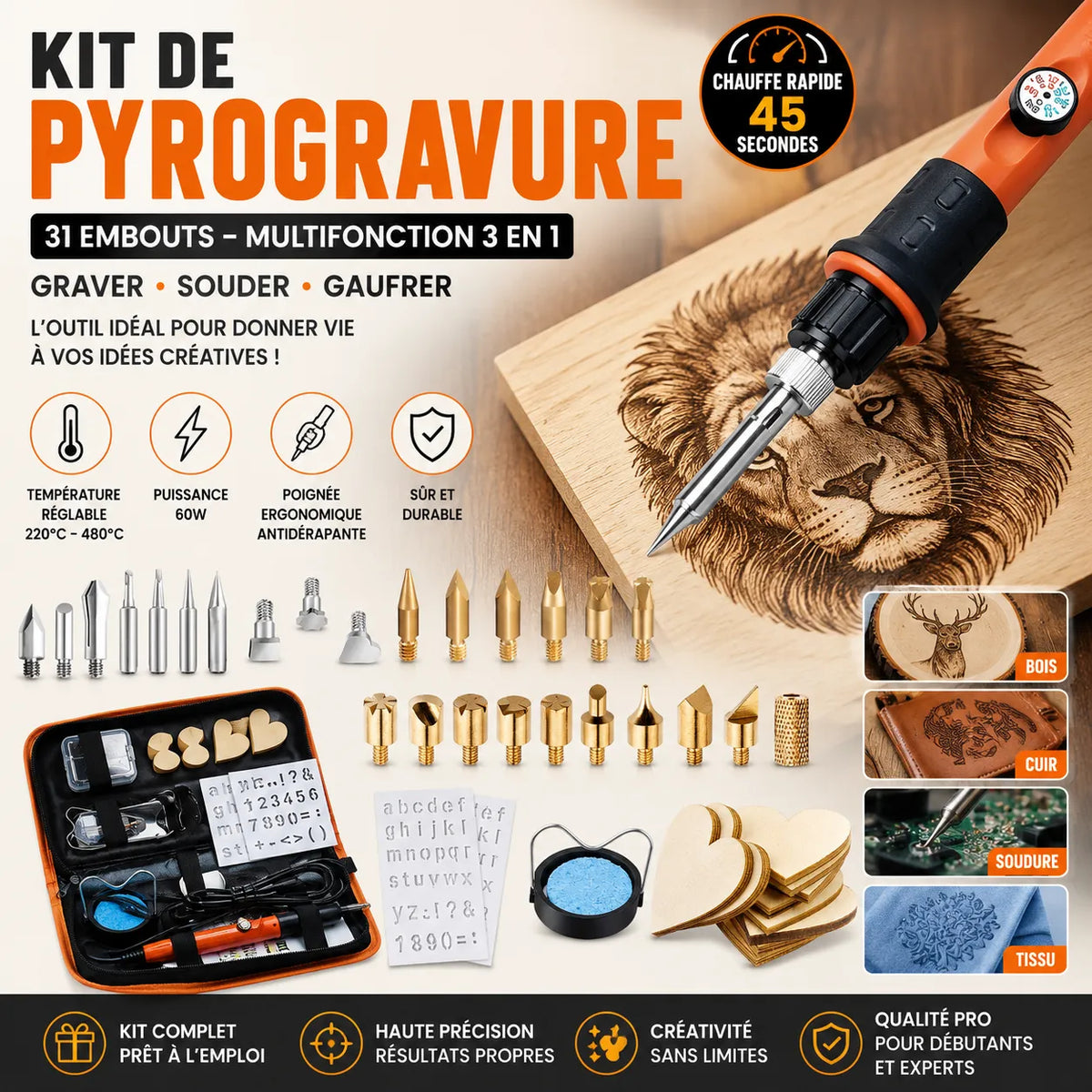 CreativeBurn™ | Kit Complet de Pyrogravure et Soudure