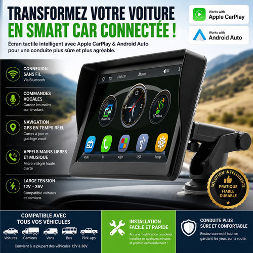 AutoLink Pro™ – Écran Tactile Bluetooth pour Véhicule Avec Caméra de Recul