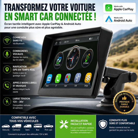 AutoLink Pro™ – Écran Tactile Bluetooth pour Véhicule Avec Caméra de Recul