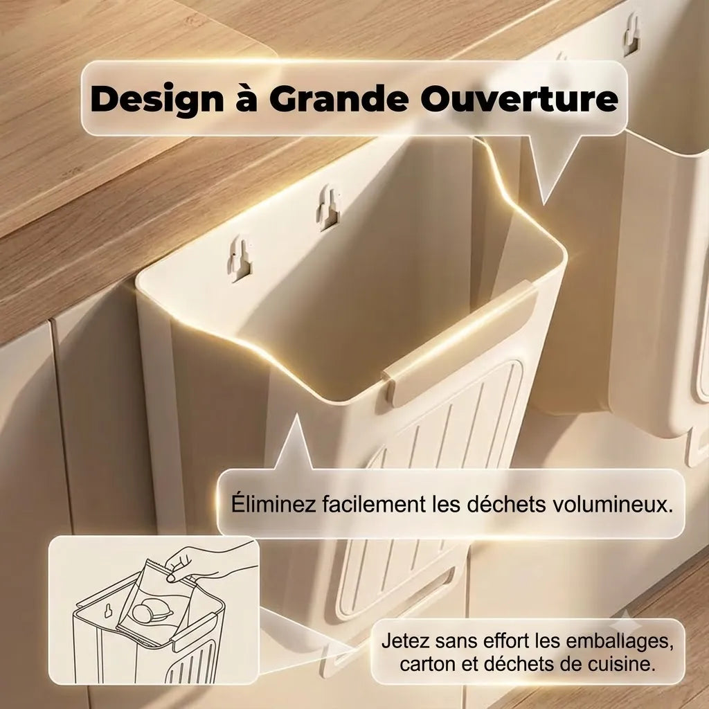 Poubelle Suspendue Pliable 3 en 1 – Grande Capacité & Gain de Place pour Cuisine