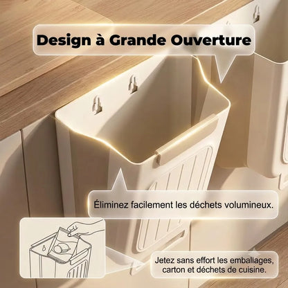 Poubelle Suspendue Pliable 3 en 1 – Grande Capacité & Gain de Place pour Cuisine