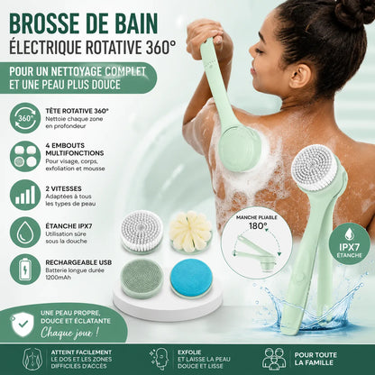Brosse Électrique de Douche 4 en 1 – Nettoyage Complet