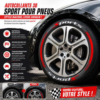 Autocollants de Pneus Effet 3D – Style Performance