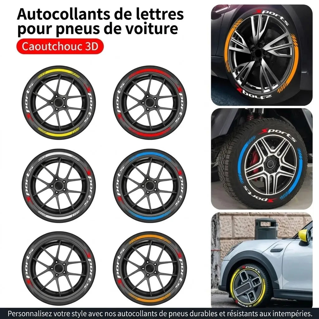 Autocollants de Pneus Effet 3D – Style Performance