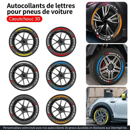 Autocollants de Pneus Effet 3D – Style Performance