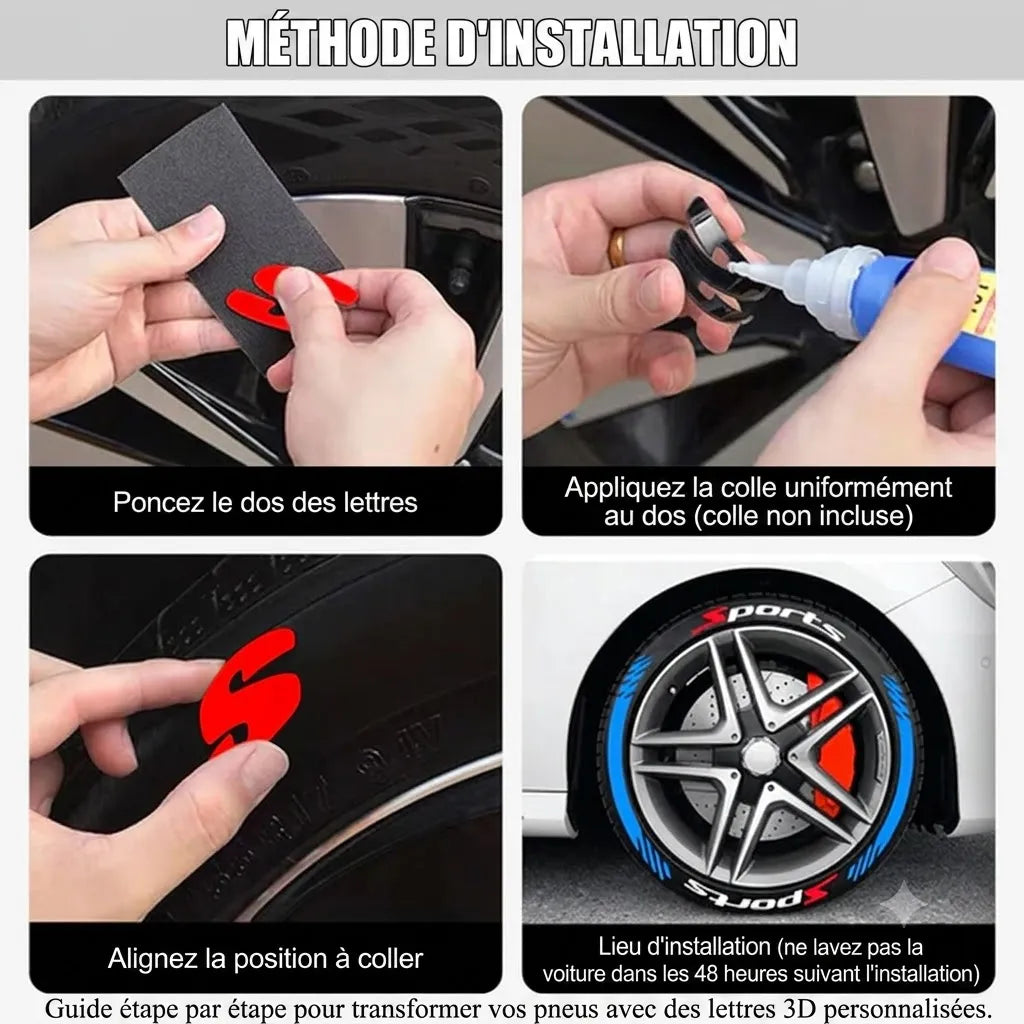 Autocollants de Pneus Effet 3D – Style Performance