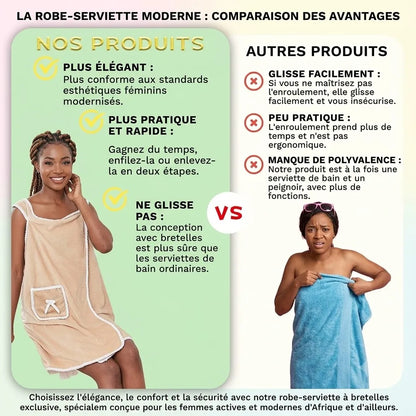 Serviette Enveloppante Femme – Confort Après la Douche