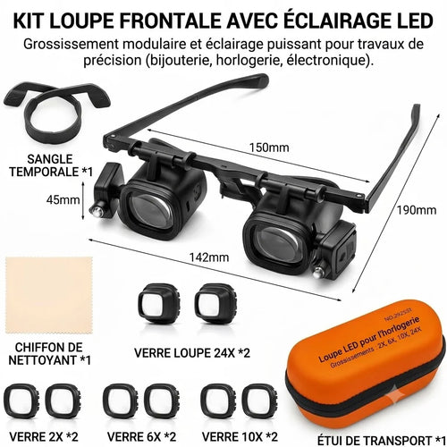 Loupe Frontale Professionnelle avec Éclairage LED Haute Précision