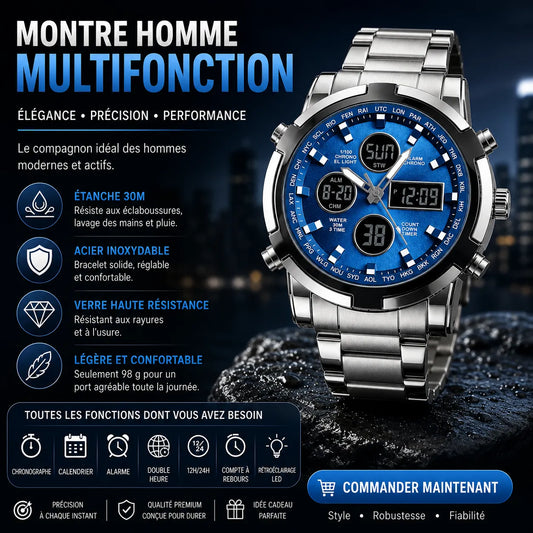 Montre Chronographe Homme Style Business & Sport
