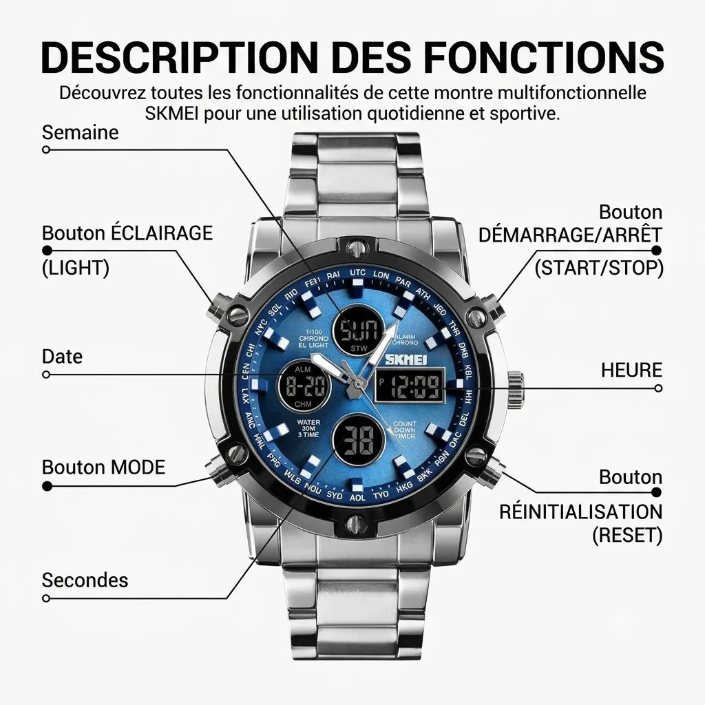 Montre Chronographe Homme Style Business & Sport