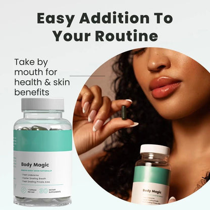 Les capsules de chlorophylle éliminent les odeurs corporelles