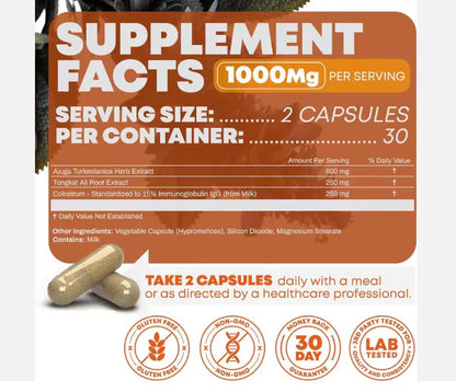 Capsules de testostérone turkestérone tongkat ali - Puissance, Énergie & Croissance Musculaire