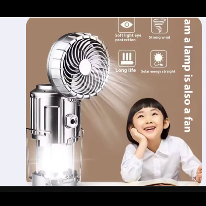 Lampe Multifonction 3-En-1 – Lumière, Ventilateur & Powerbank Intégrés