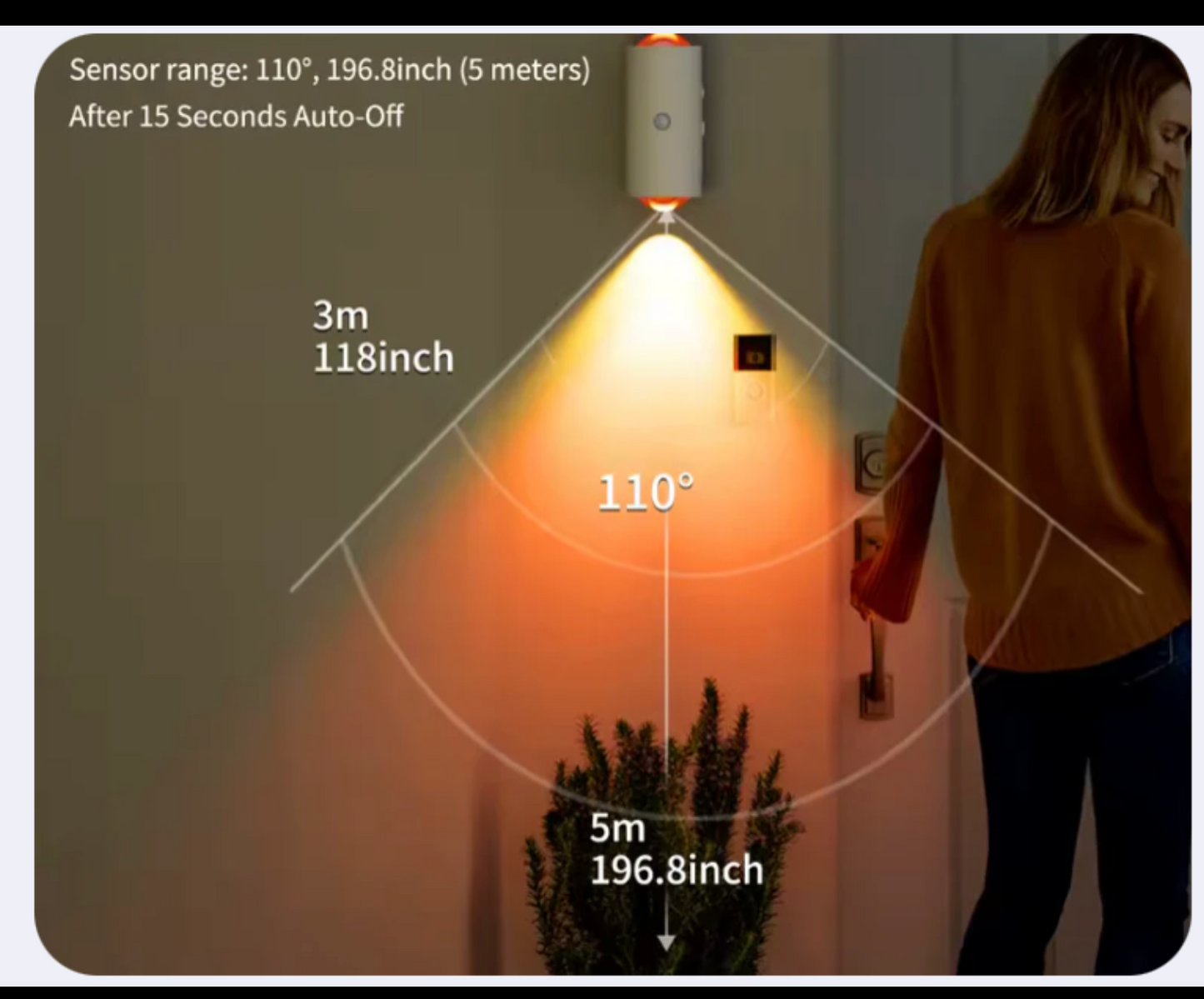 Lumière RGB Murale Avec Détecteur De Mouvement – Rechargeable & Décorative Pour Escaliers, Porche Et Maison
