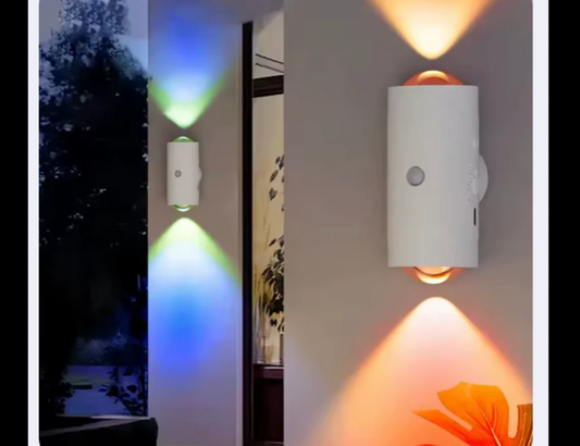 Lumière RGB Murale Avec Détecteur De Mouvement – Rechargeable & Décorative Pour Escaliers, Porche Et Maison