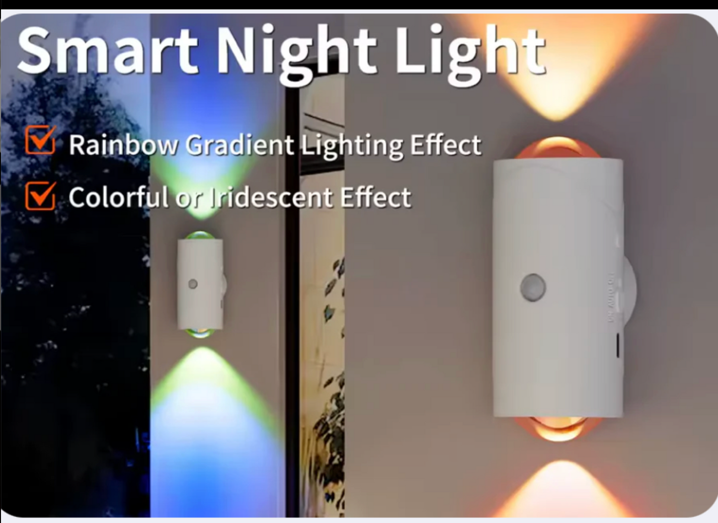 Lumière RGB Murale Avec Détecteur De Mouvement – Rechargeable & Décorative Pour Escaliers, Porche Et Maison