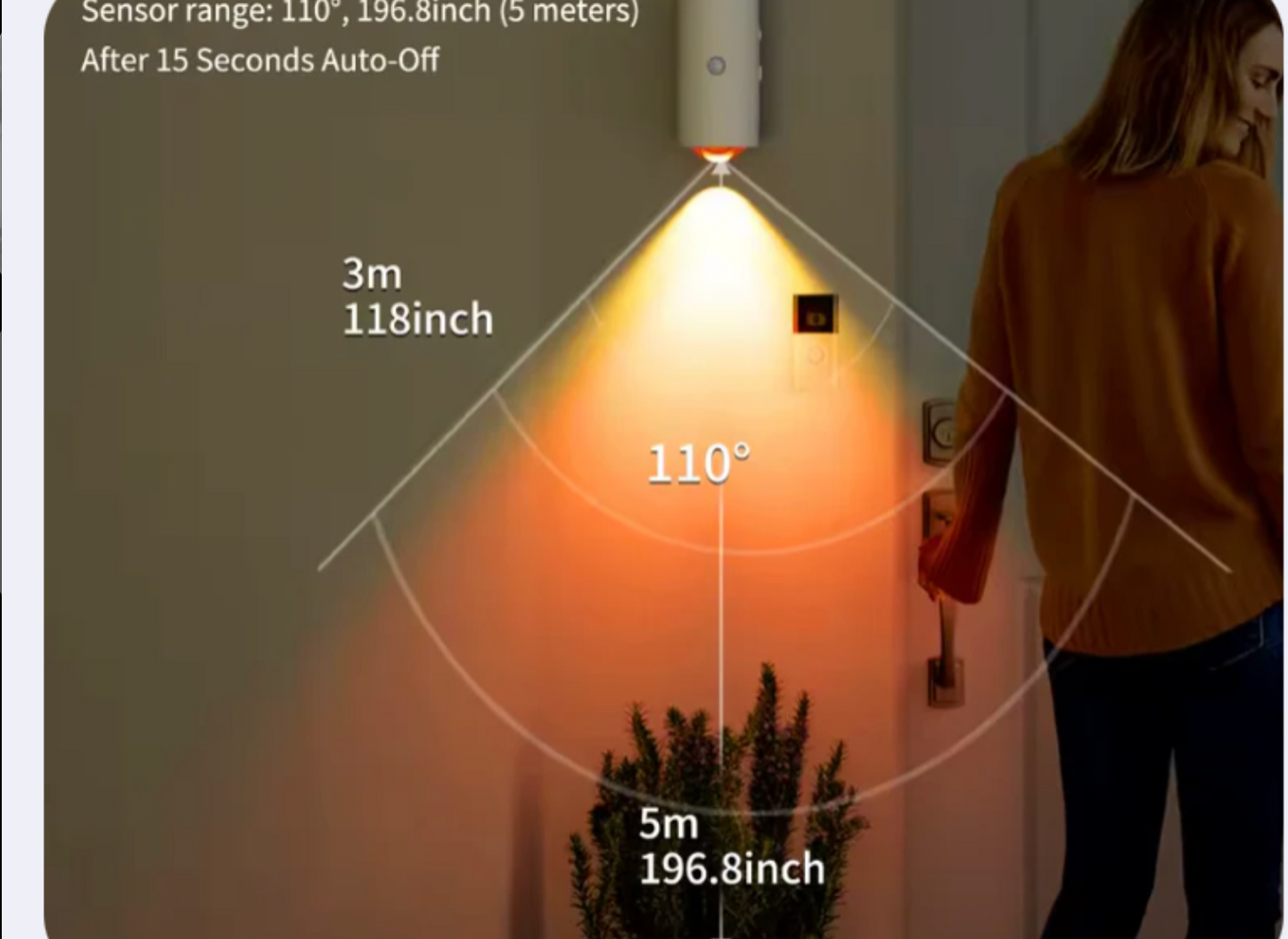 Lumière RGB Murale Avec Détecteur De Mouvement – Rechargeable & Décorative Pour Escaliers, Porche Et Maison