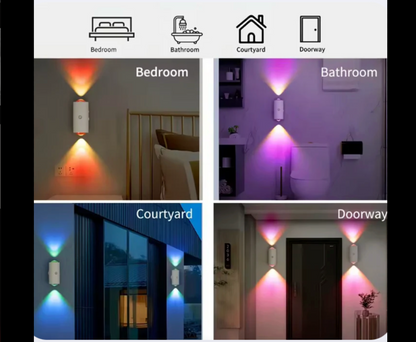 Lumière RGB Murale Avec Détecteur De Mouvement – Rechargeable & Décorative Pour Escaliers, Porche Et Maison
