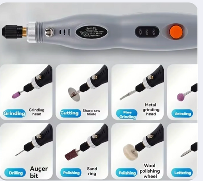 Mini Perceuse Électrique Rechargeable Gravure, Polissage Et Sculpture Sur Bois – Idéale Pour Le DIY Et Les Projets Créatifs