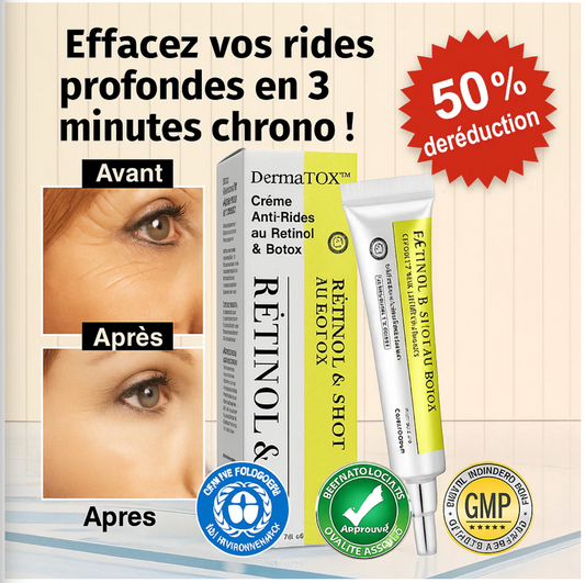 DermaTox™ Crème Anti-Rides au Rétinol & Botox | Effacez vos rides profondes en 3 minutes chrono!
