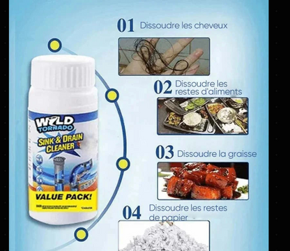 Déboucheur Nettoyant Puissant pour Éviers et Canalisations