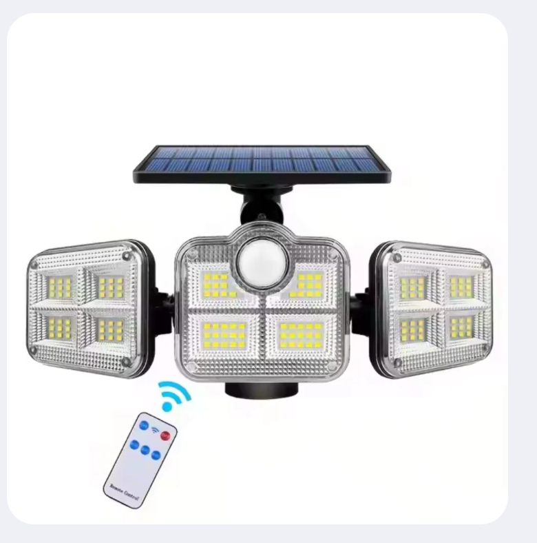 Éclairage Extérieur Solaire À 3 Têtes Orientables – 122 LED Ultra Puissantes, Étanche, 3 Modess