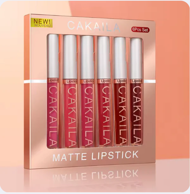 Coffret De Rouge À Lèvres Mat – Ensemble De 6 Lipgloss Et Lipsticks En Boîte, Idéal En Cadeau Ou Pour Vous-Même