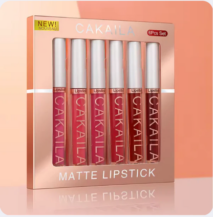 Coffret De Rouge À Lèvres Mat – Ensemble De 6 Lipgloss Et Lipsticks En Boîte, Idéal En Cadeau Ou Pour Vous-Même