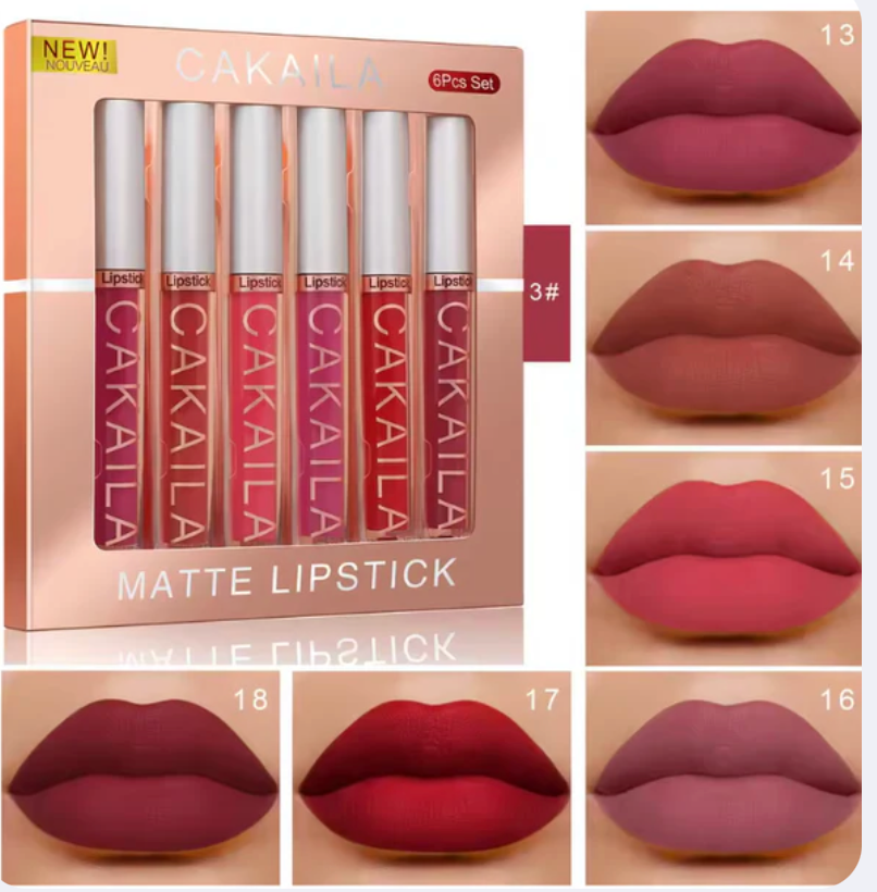 Coffret De Rouge À Lèvres Mat – Ensemble De 6 Lipgloss Et Lipsticks En Boîte, Idéal En Cadeau Ou Pour Vous-Même