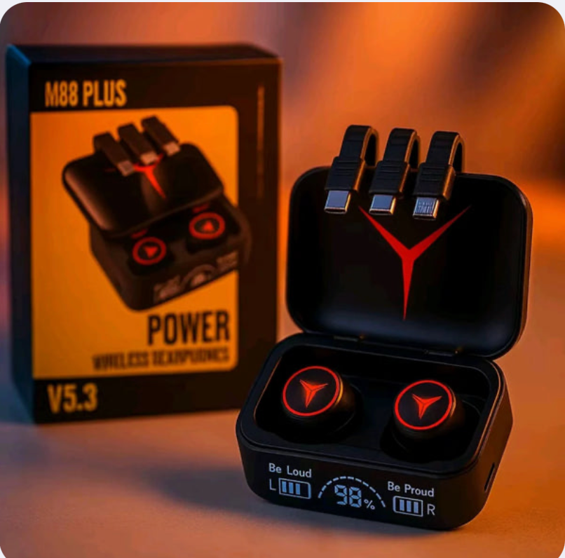 Écouteurs Powerbank M88 Plus – Audio Haute Qualité Avec Batterie Intégrée