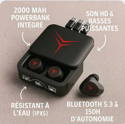 Écouteurs Powerbank M88 Plus – Audio Haute Qualité Avec Batterie Intégrée
