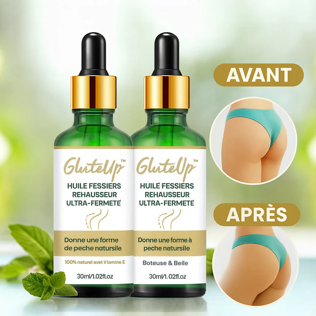 GluteUp™ Huile Fessiers Rehausseur Ultra-Fermeté | Obtenez un fessier galbé et bombé en 7 jours chrono!