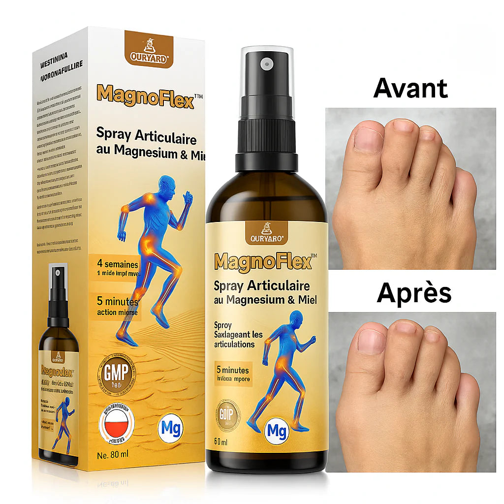 MagnoFlex™ Spray Articulaire au Magnésium & Miel | Répare vos articulations douloureuses en 10 minutes!