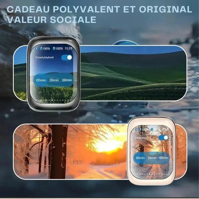 Écouteurs Bluetooth Intelligents Avec Boîtier À Écran HD – Son Clair, Commandes Tactiles & Minuteur Intégré