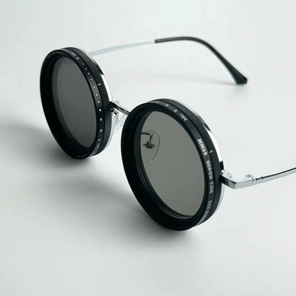 Lunettes De Soleil Rondes Polarisées À Teinte Réglable